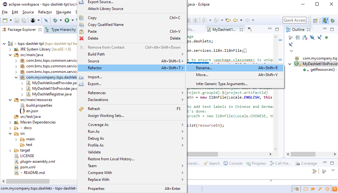 Eclipse makes it easy to refactoring process quite easy